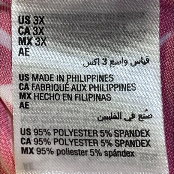 I.N.C. Womens 3X Button Placket Top V-Neck & bright red White Floral Long Sleeve - Picture 9 of 9